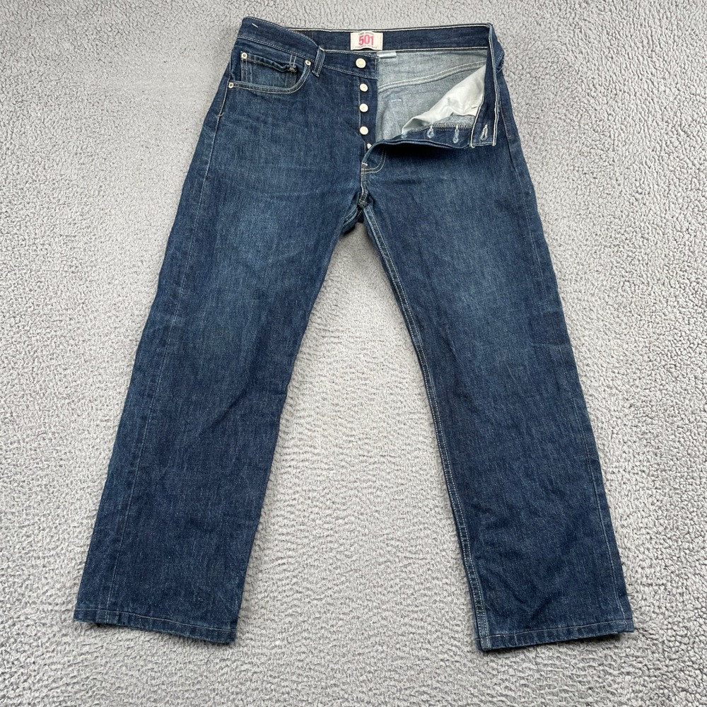 Y2K Levi's 501 Jeans Mens 33x27 Blue Original Straight Leg Button Fly Denim